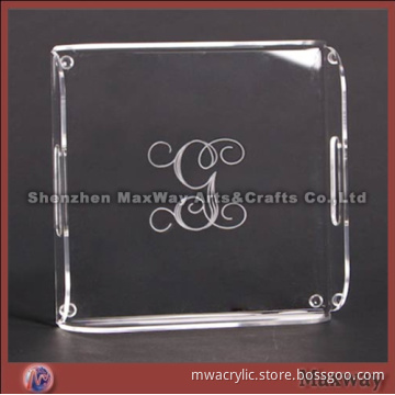 Clear Square Small Classic High Grade Acrylic Tray